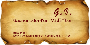 Gaunersdorfer Viátor névjegykártya